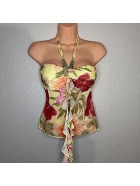 Y2K floral halter top